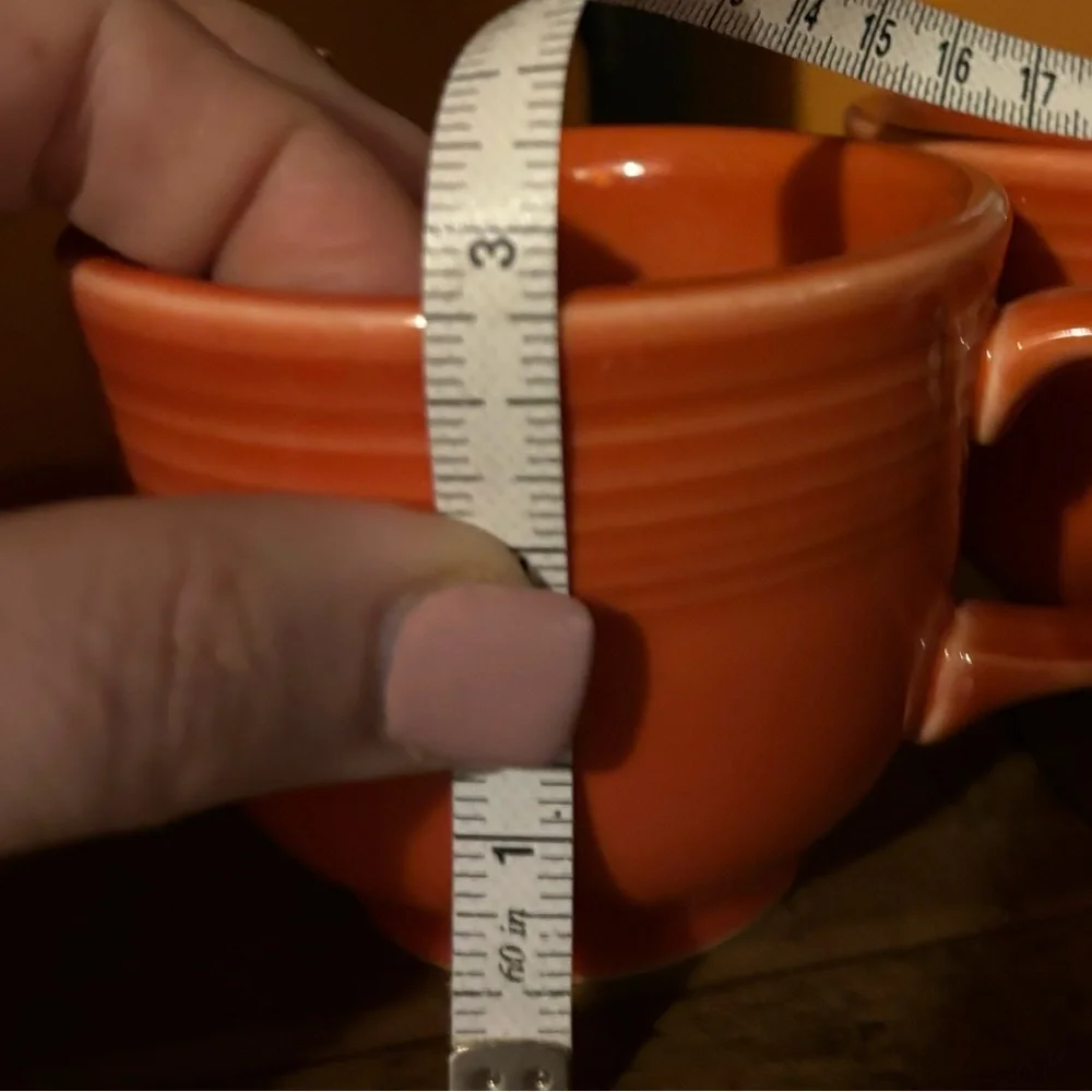 Fiesta Ware by‎ Homer Laughlin Persimmon Set of 2 Tea Coffee Cups 8 oz. Pottery